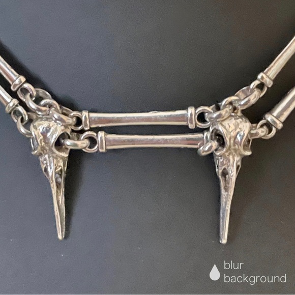 Hand made (by me) RAVEN SKULL NECKLACE (unisex) - Picture 4 of 10